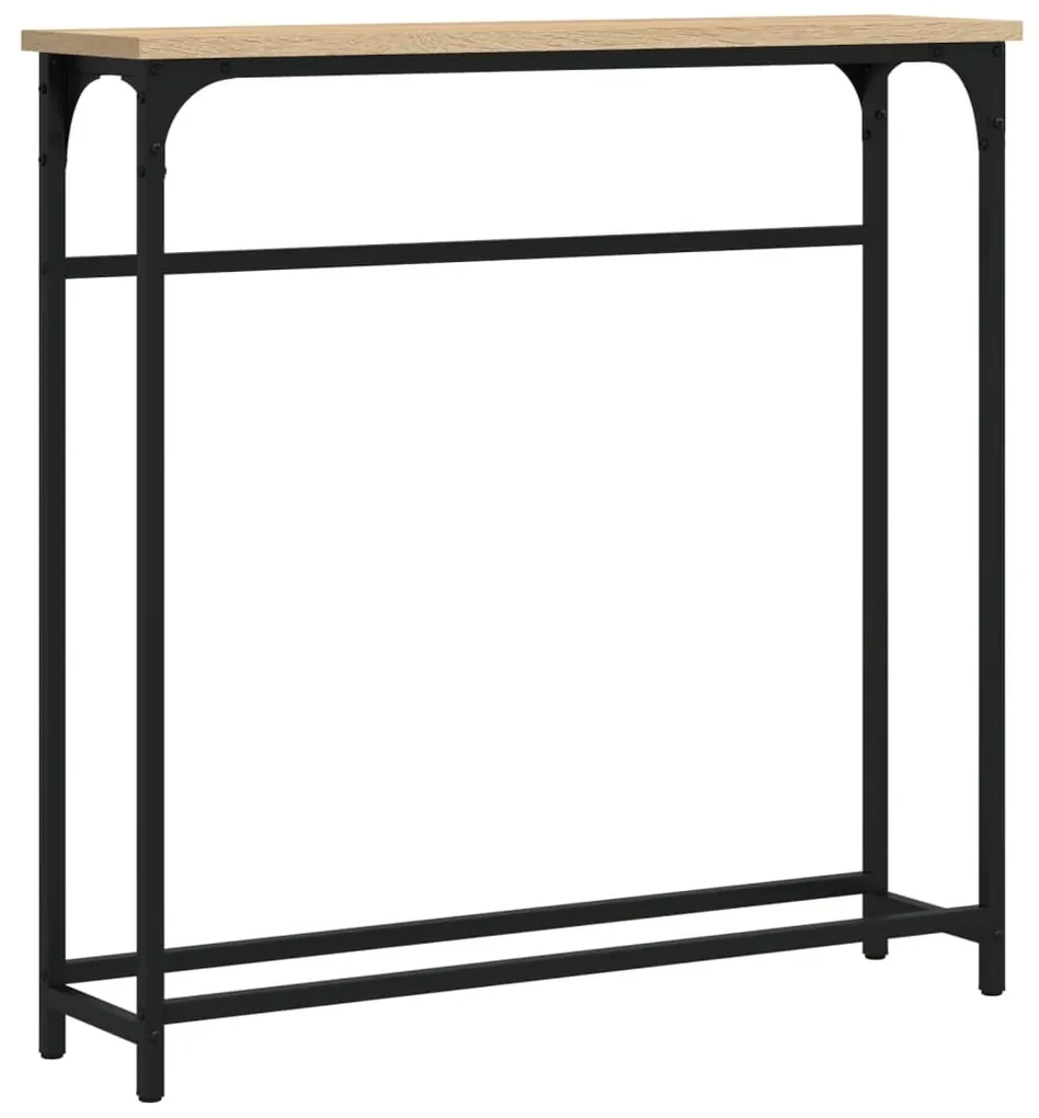 Tavolino consolle rovere sonoma 75x19,5x75 cm legno multistrato
