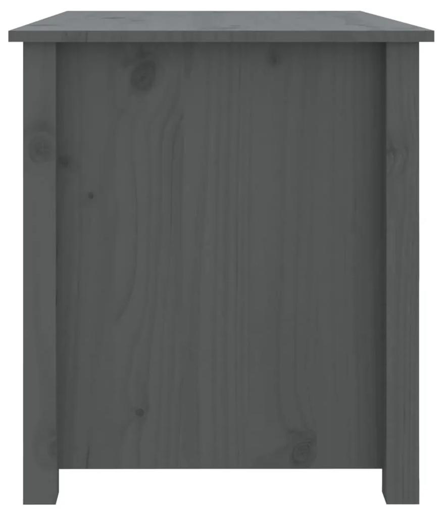 Tavolino da Salotto Grigio 71x49x55 cm Legno Massello di Pino