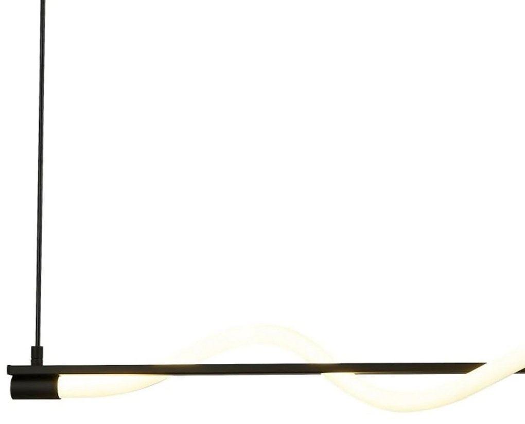 Lampadario Moderno Serpente Acciaio Bianco Policarbonato Nero Led 15W 2700K