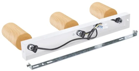 Brilagi - Faretto SELE 3xGU10/30W/230V bianco/decorazioni in rovere