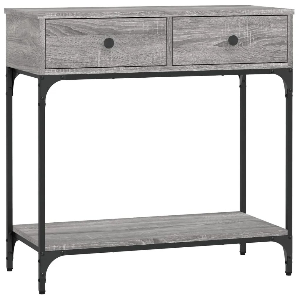 Tavolino consolle grigio sonoma 75x34,5x75cm legno multistrato