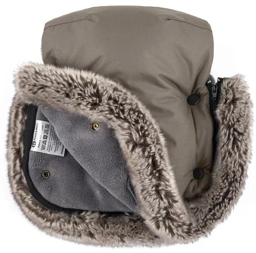 PETITE&MARS - SET Sacco per passeggino 4 in 1 COMFY + muffole per passeggino FURRY Mocha