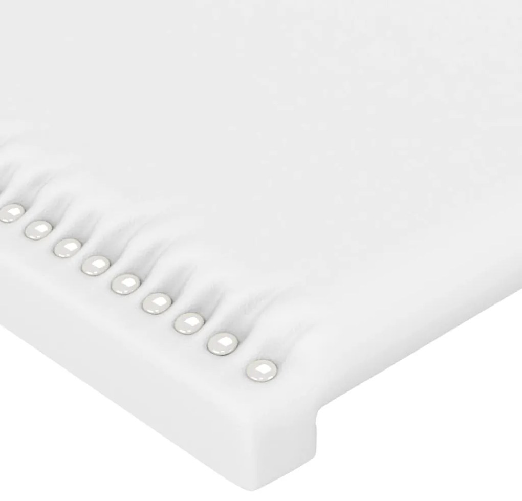 Testiera a led bianco 144x5x118/128 cm in similpelle