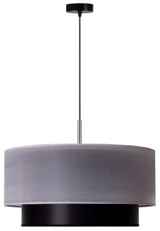 Duolla - Lampadario a sospensione con filo NANTES 1xE27/15W/230V diametro 45 cm argento/nero