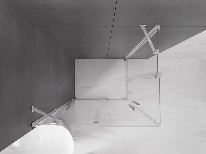 Mexen Velar Duo cabina doccia scorrevole 90 x 80 cm, trasparente, cromo - 871-090-080-02-01