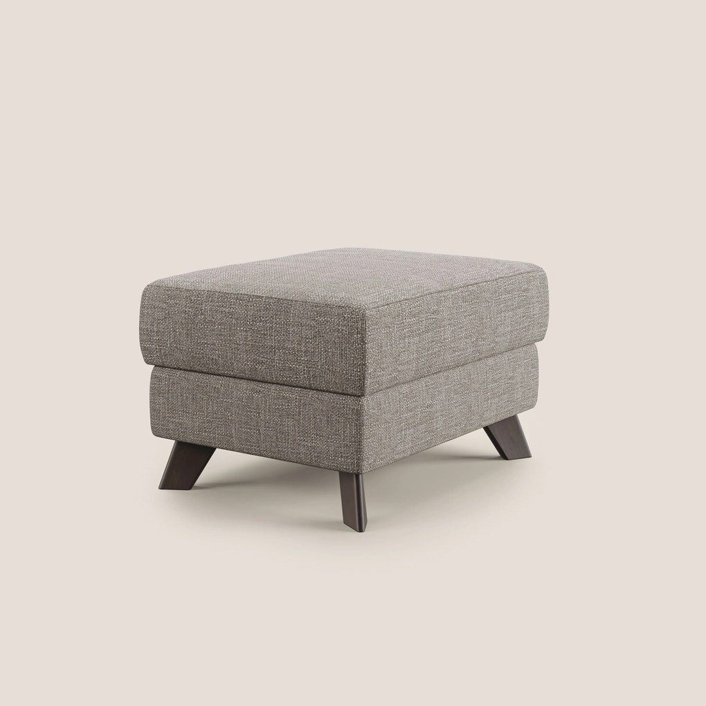 Moon Pouf contenitore e piedini alti in tessuto morbido ad intreccio soft-touch impermeabile T06