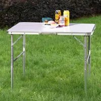 Tavolo PicNic Campeggio Alluminio 90x60 H70cm Pieghevole Valigetta 2altezze