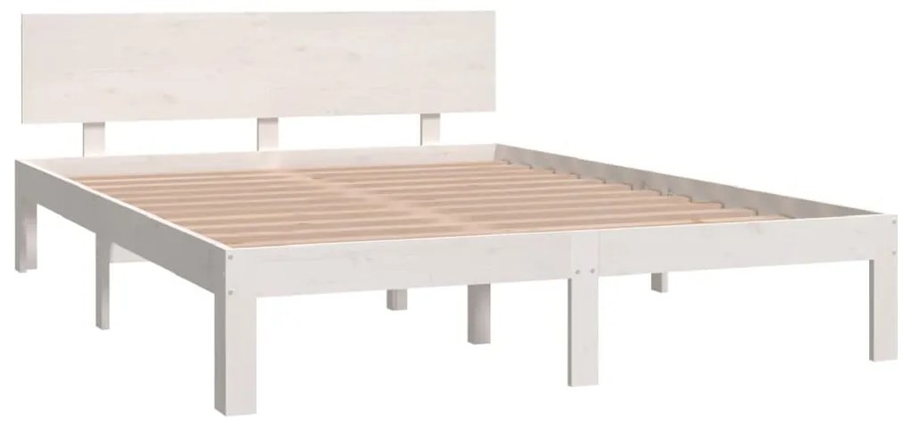 Giroletto bianco 140x200 cm in legno massello di pino