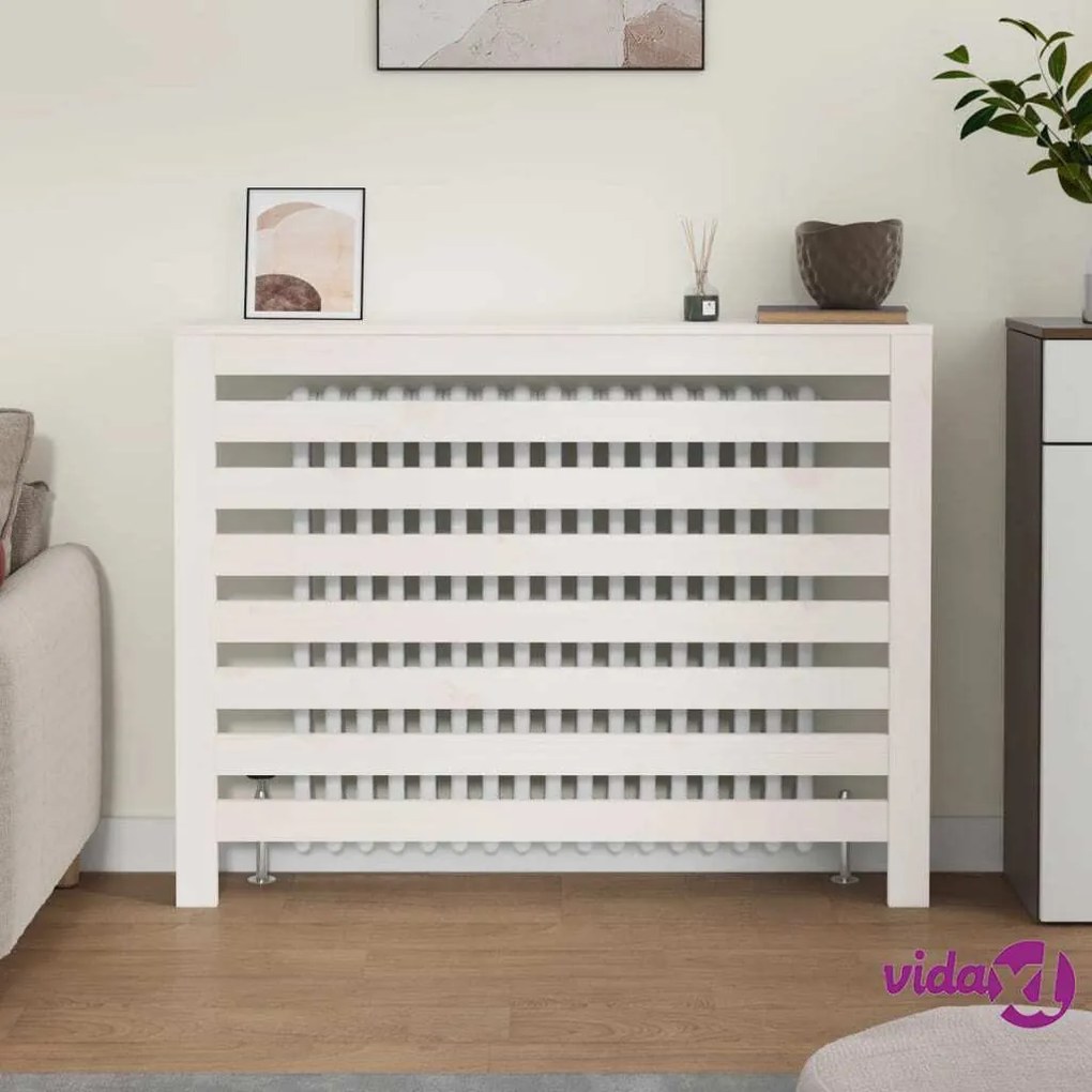 vidaXL Copertura Termosifone Bianca 108,5x19x84 cm Legno Massello Pino