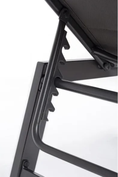 Lettino Prendisole Alto Reclinabile In Alluminio Con Ruote E Tessuto Imbottito Antracite