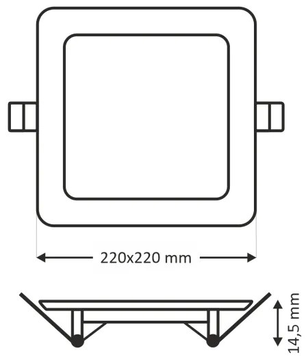 LED Suspended soffitto chiaro SQUARE LED/18W/230V 2700K