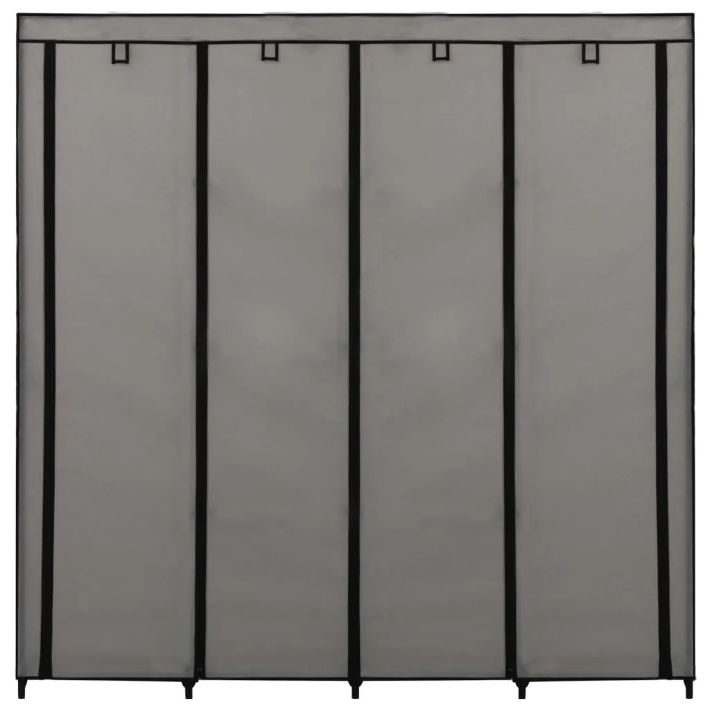 Guardaroba con 4 scomparti grigio 175x45x170 cm