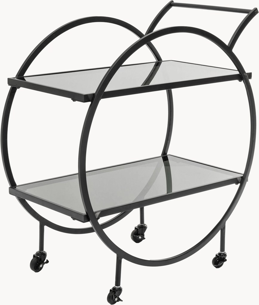 Carrello da portata con piani in vetro Loft