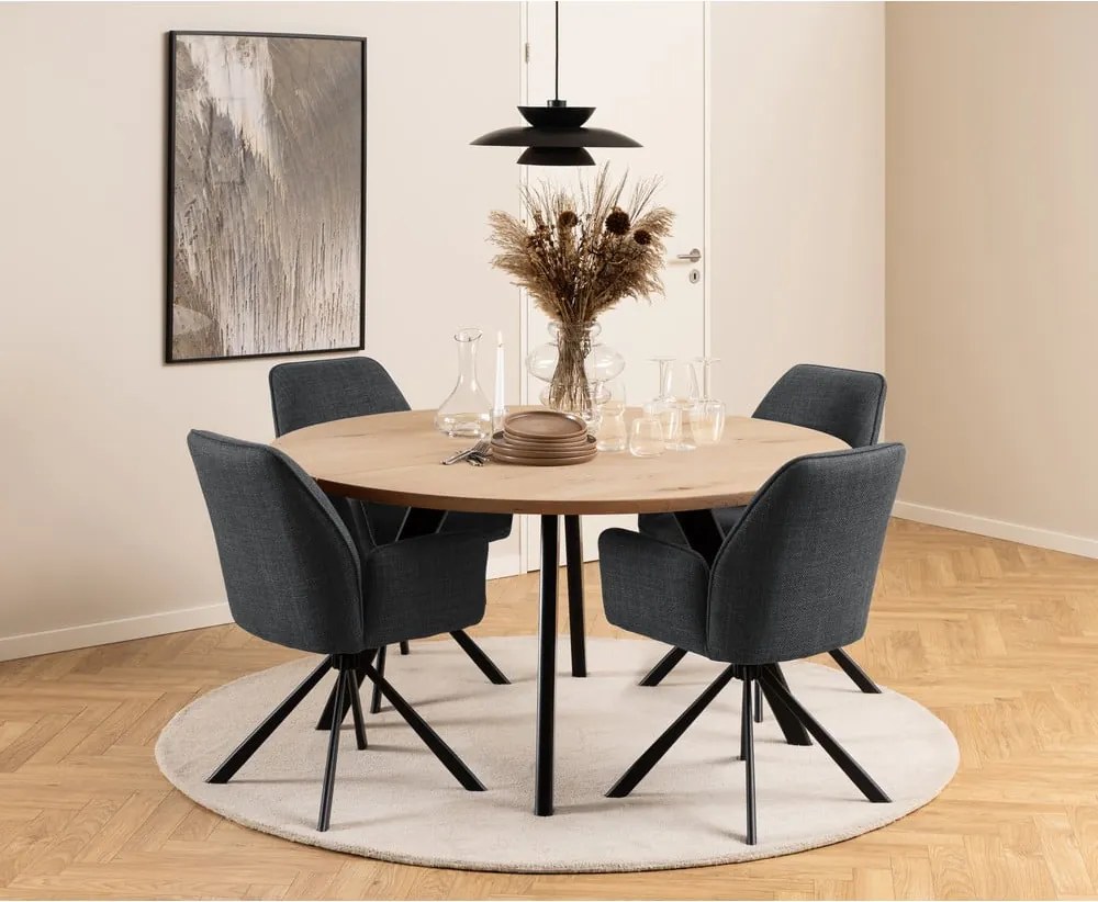 Set di sedie da pranzo grigio scuro in imbottito con braccioli 2 pz Glenda – Actona