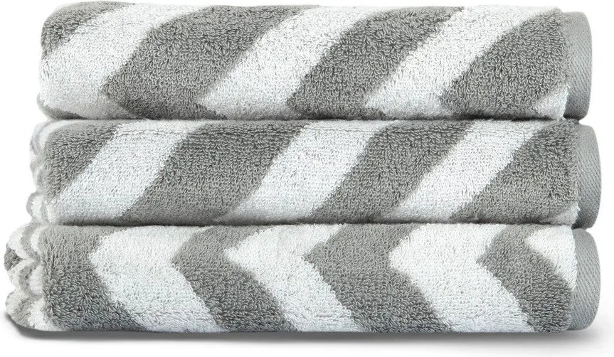Asciugamano in cotone bianco-grigio 33x33 cm Chevron - Foutastic