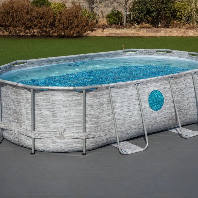 Piscina fuori terra tubolare BESTWAY Swimvista grigio L int 4.27 x 2.5 m