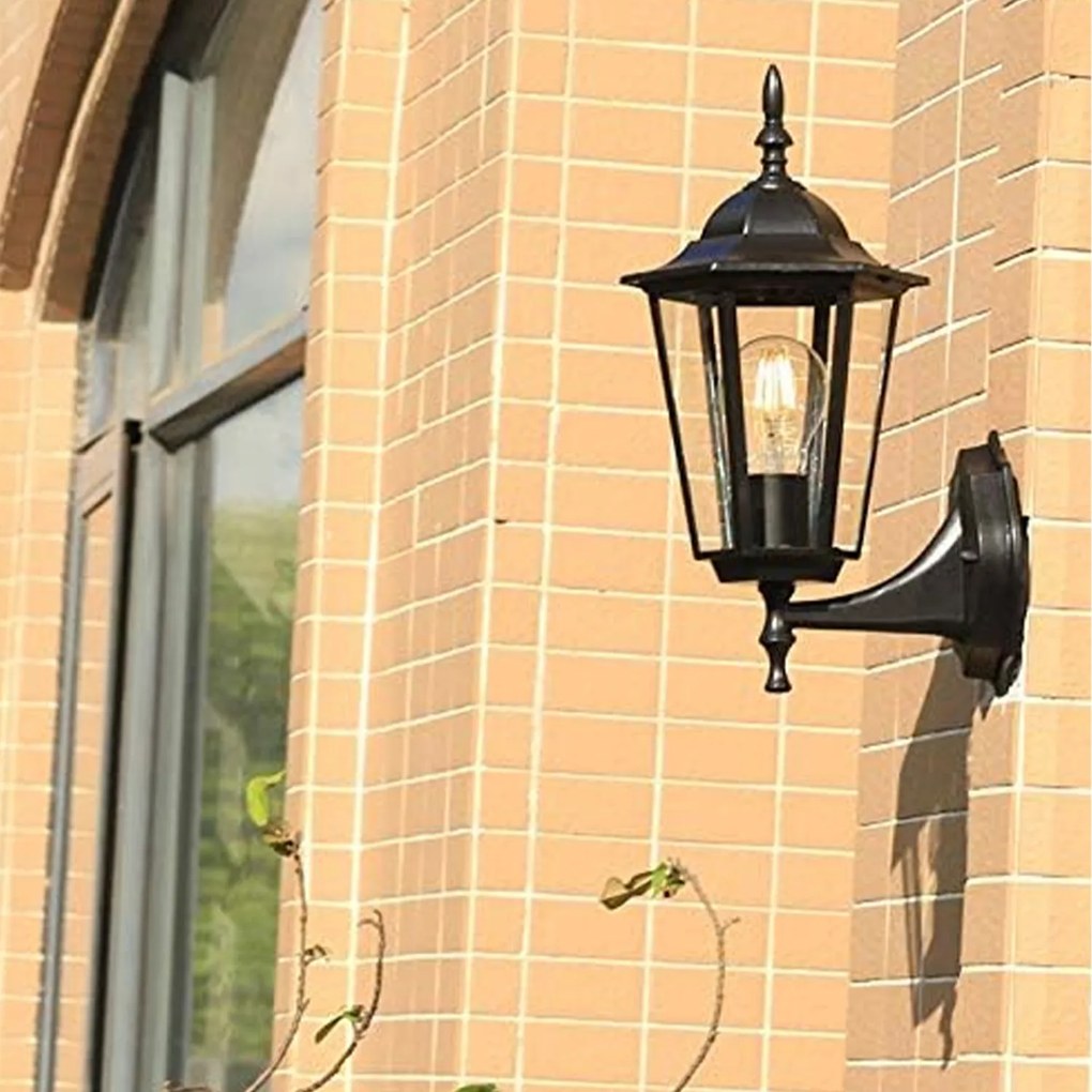 Applique Esterno Sawyer Alluminio Nero Su 1 Luce E27 Ip44