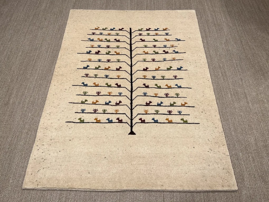 Gabbeh Tappeto 150 x 200 Beige (Iran) Annodato A Mano
