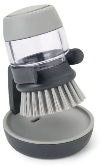 Spazzola grigia con dispenser e supporto Palm Scrub - Joseph Joseph