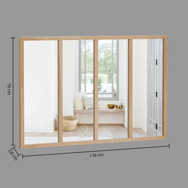 Atmosphera - Specchio da parete NAE 76x116 cm paulownia