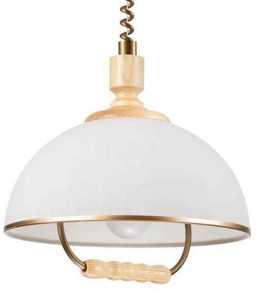 Lampadario a scomparsa RAMONA 1xE27/60W/230V beige/marrone chiaro