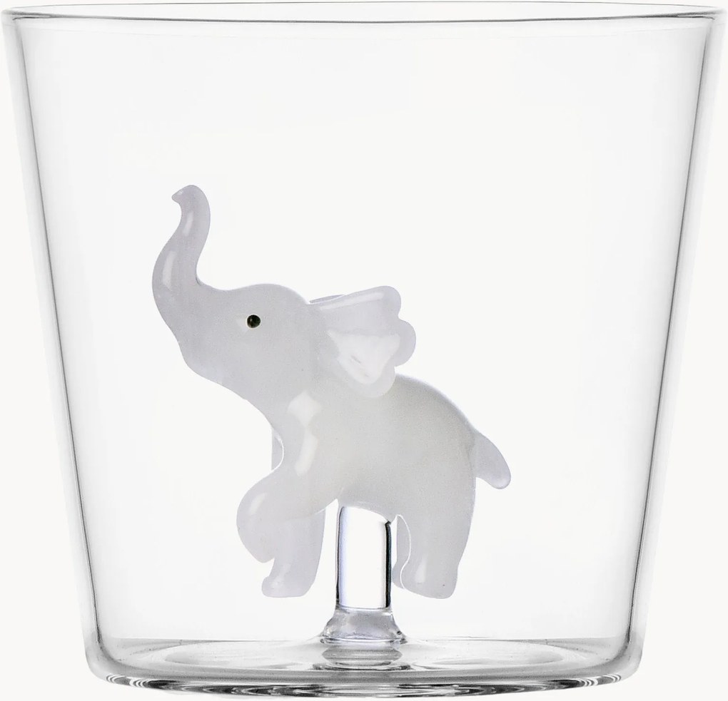 Bicchiere in vetro borosilicato fatto a mano White Elephant
