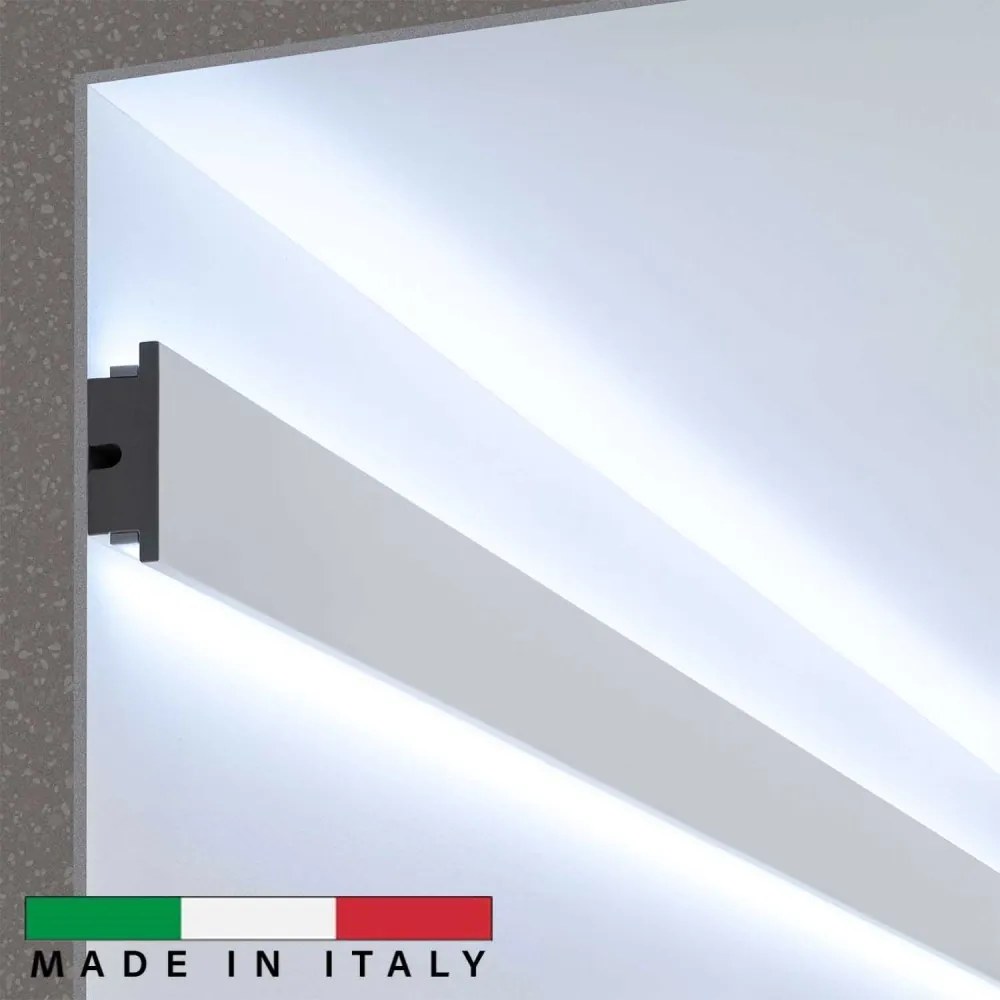 Cornice Pitturabile per Illuminazione Bidirezionale per Strisce LED da 1,15m Selezionare la lunghezza 1,15 Metri