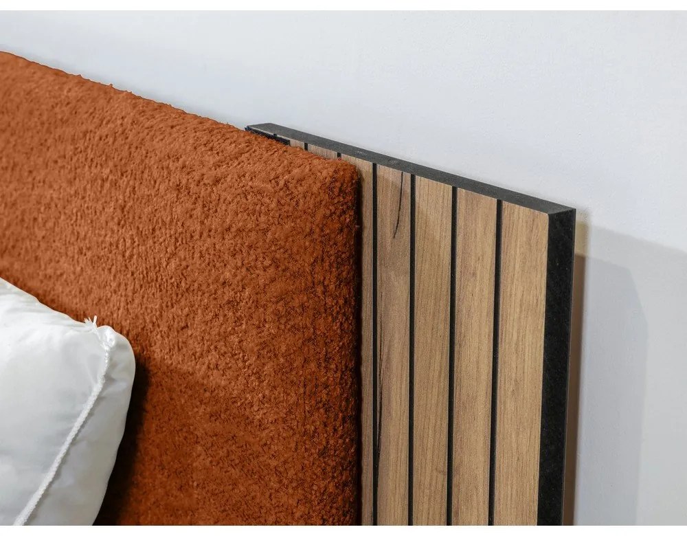 Letto matrimoniale arancione con rete inclusa 160x200 cm Lior – Bobochic Paris