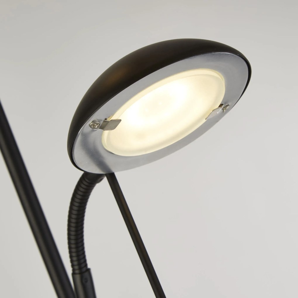 Piantana Contemporaneo Mother Child Acciaio Nero Vetro Led 15,41W 3000K