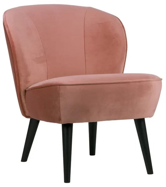 Poltrona in velluto rosa Sara - WOOOD