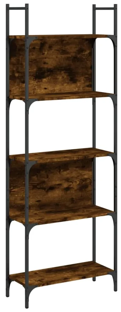 Libreria 5ripiani rovere fumo 60,5x24x166,5cm legno multistrato