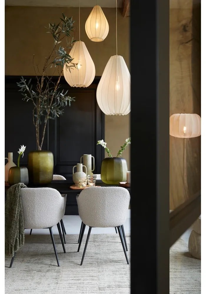 Lampadario beige con paralume in vetro ø 28 cm Itela - Light &amp; Living