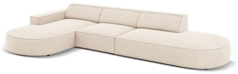 Divano angolare in velluto beige (angolo sinistro) Jodie - Micadoni Home