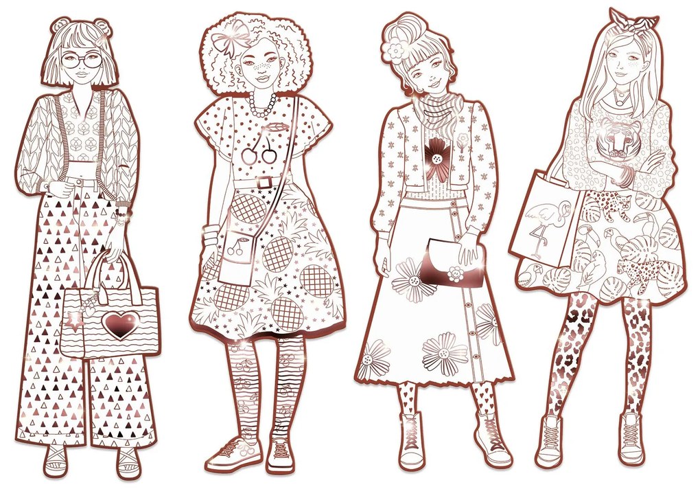 Disegni da colorare per piccoli stilisti - Nina & amiche