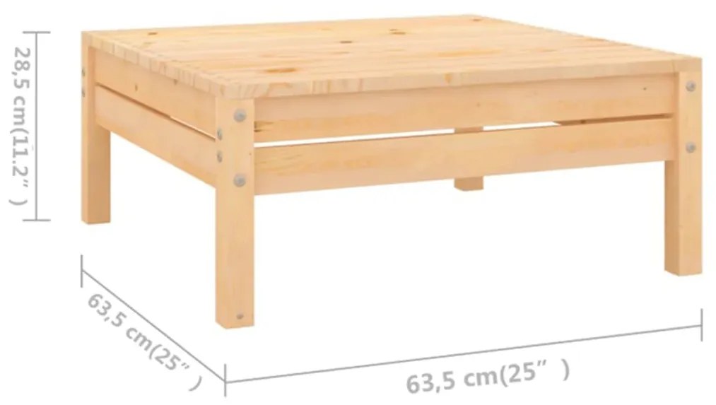 Set Salotto da Giardino 11 pz in Legno Massello di Pino