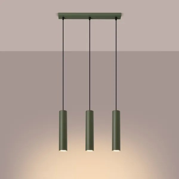 Sollux SL.1486 - Lampadario a sospensione con filo LAGOS 3xGU10/10W/230V verde