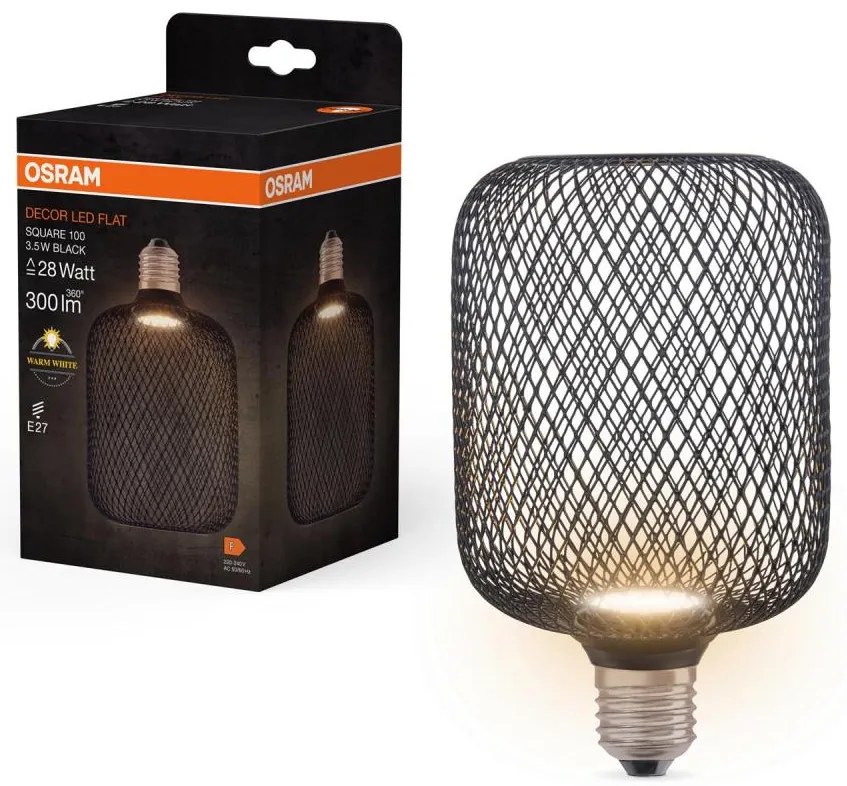 Lampadina LED DECOR FLAT E27/3,5W/230V 2700K nero - Osram