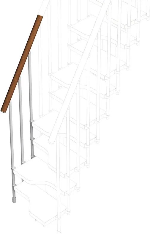 Balaustra in kit IRIS Bria 3GR in acciaio argento, corrimano in legno noce, L 120 cm fissaggio a parete