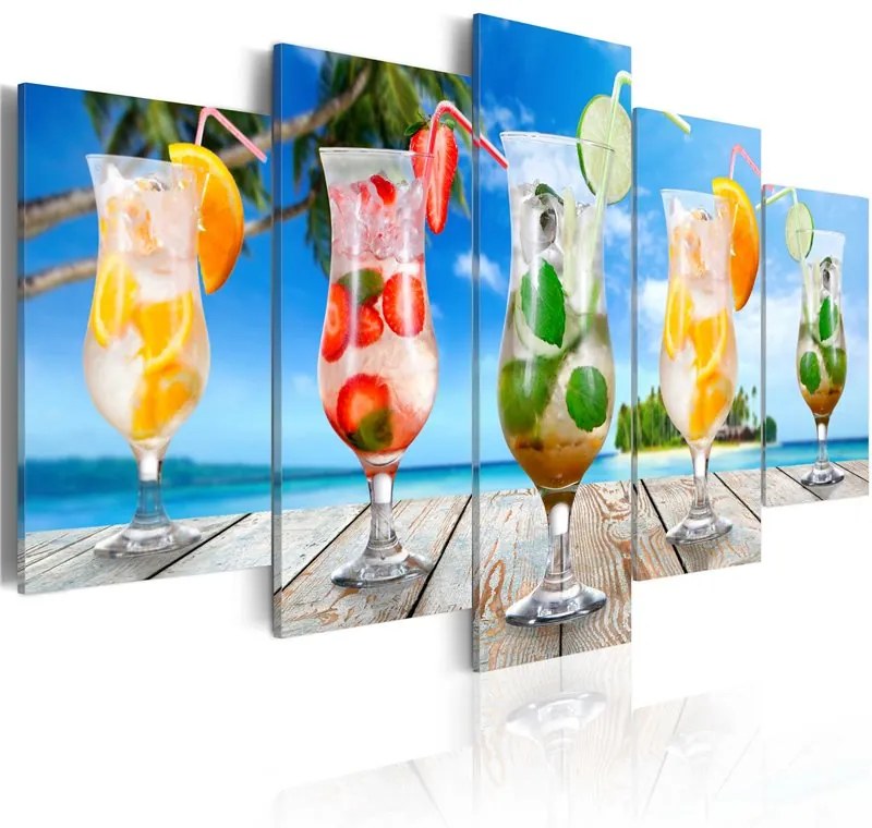 Quadro  Summer drinks  Colore Azzurro, Dimensioni e Misure 200x100