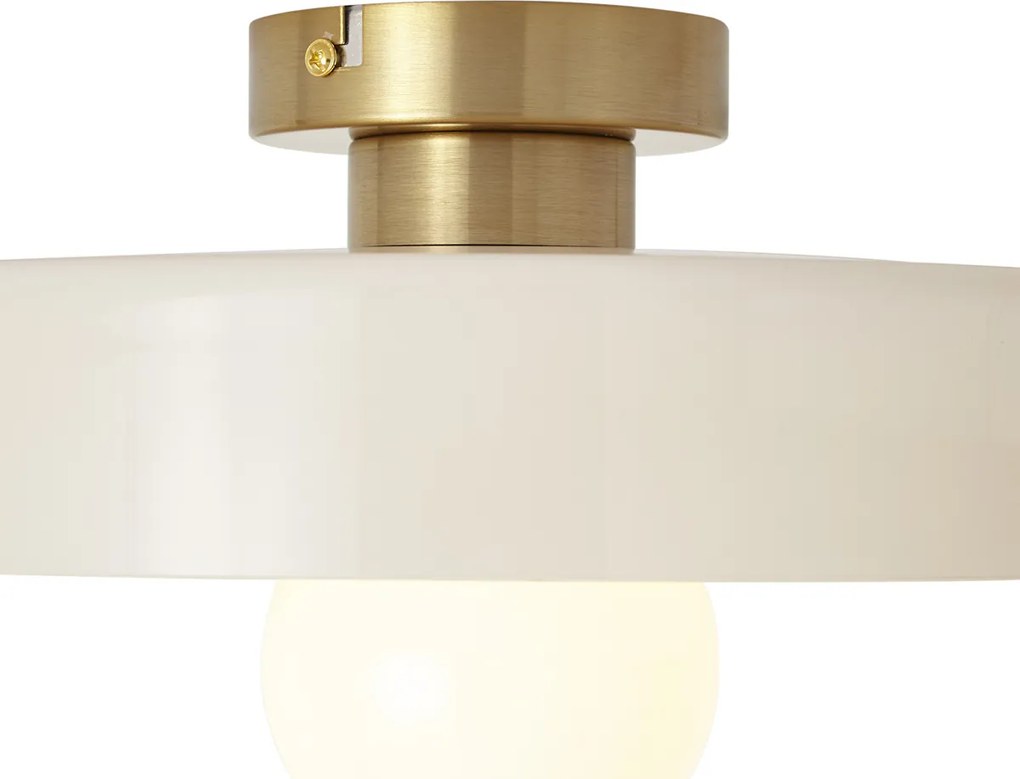 Plafoniera retrò bronzo con vetro beige - Jina