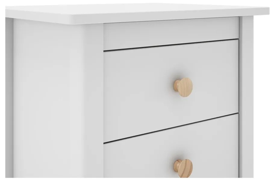 Comodino bianco per bambini in legno di pino Max - Marckeric