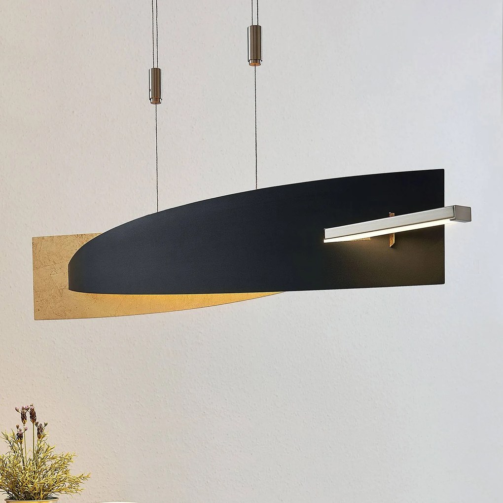 Lucande Lampada LED a sospensione Marija, 101 cm, nero, dimmerabile Marija Lucande,, Nero, Soggiorno / Sala da pranzo, Metallo, Moderno