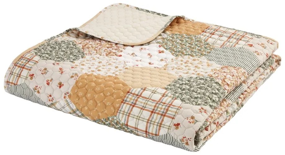 Copriletto trapuntato giallo e beige 220x230 cm Floral Patchwork - Catherine Lansfield