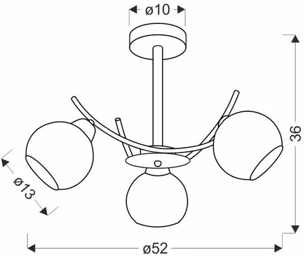 Lampadario a sospensione con supporto rigido AMOS 3xE27/40W/230V oro