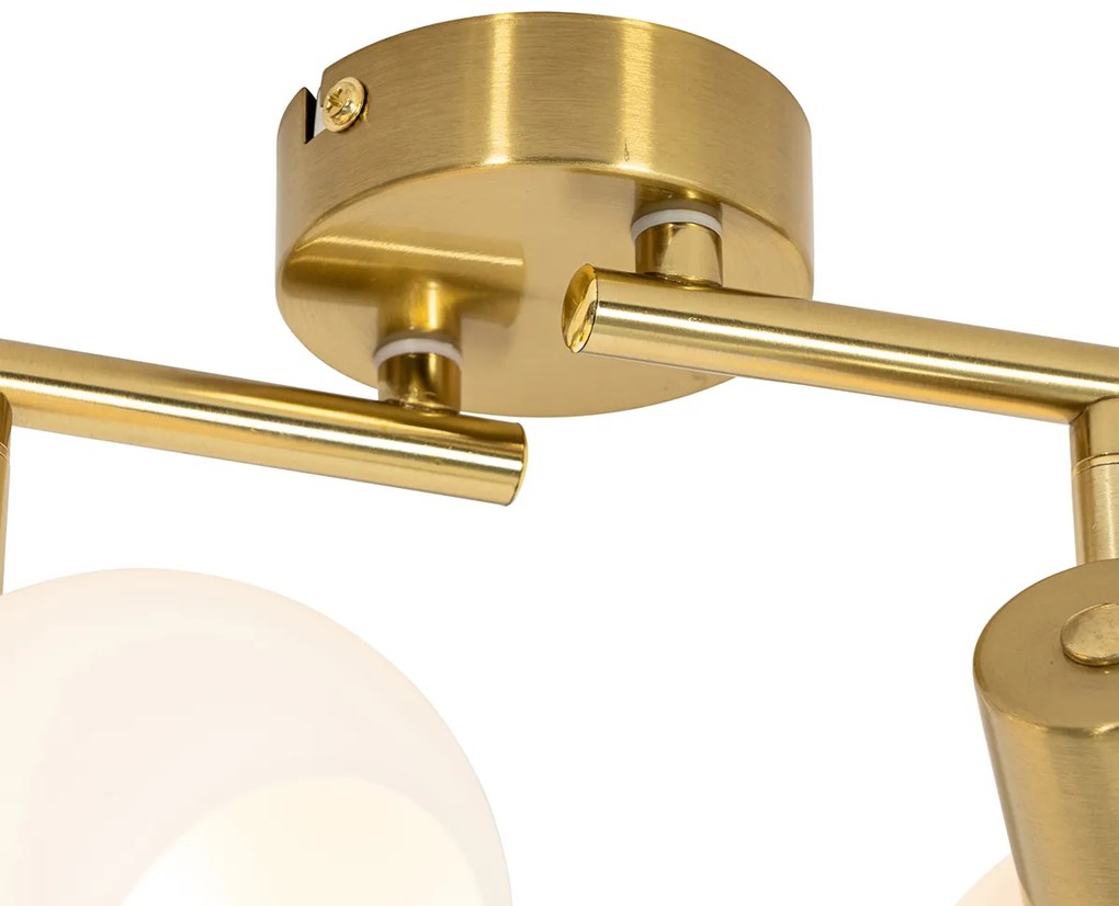 Faretto da soffitto oro con vetro opalino 4 luci orientabili - Anouk