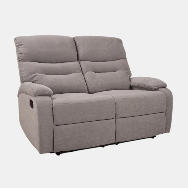 Divano 2 Posti Relax Manuale L135 cm in Tessuto Tortora SOAVE