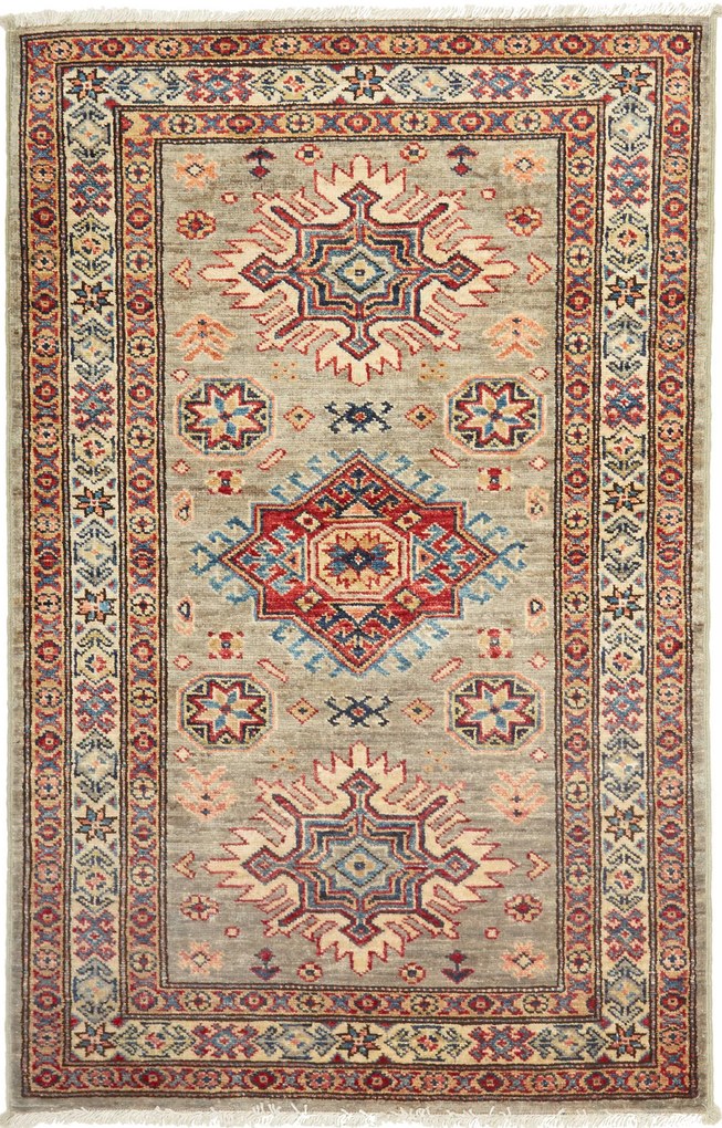 Kazak Tappeto orientale 120 x 80 Grigio (Pakistan) Annodato A Mano