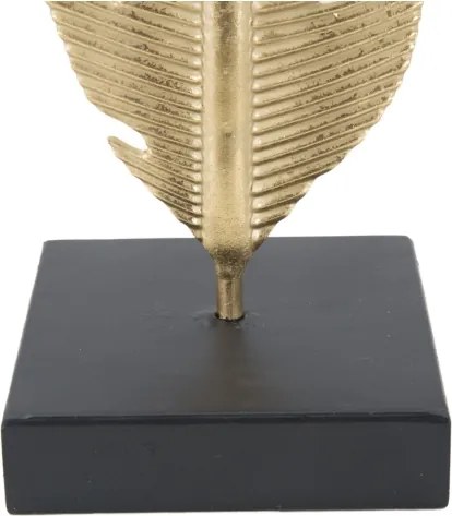 Scultura Foglia Con Porta Candela Glam Cm 10X10X34