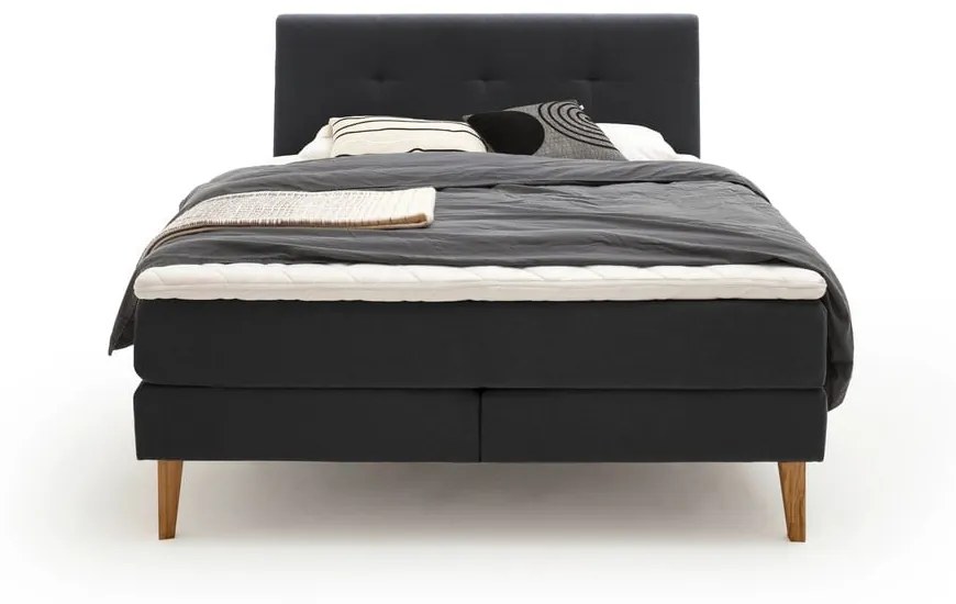 Letto boxspring antracite 180x200 cm Stockholm - Meise Möbel