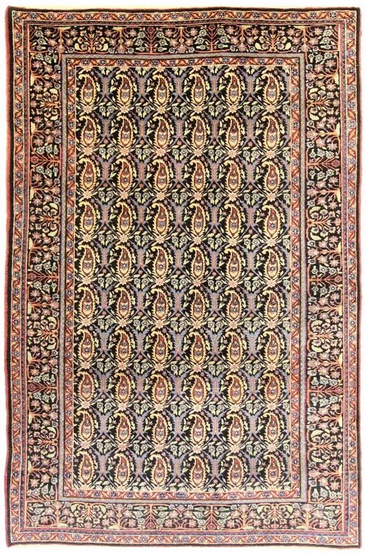 Teppich Tappeto persiano 230 x 150 Blu (Iran) Annodato A Mano